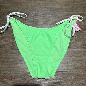 String Bikini High Leg Swimsuit Bathing Suit Bottoms Neon Green Large 8-10 NWT